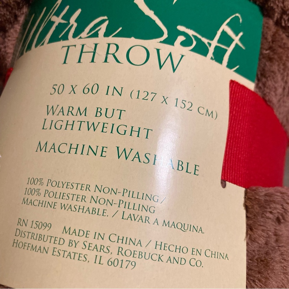 NWT Vintage Sears Ultrasoft Fleece Throw - Picture 4 of 6